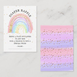 Modern Goud Roze Regenboog Luier Raffle Ticket Informatiekaartje