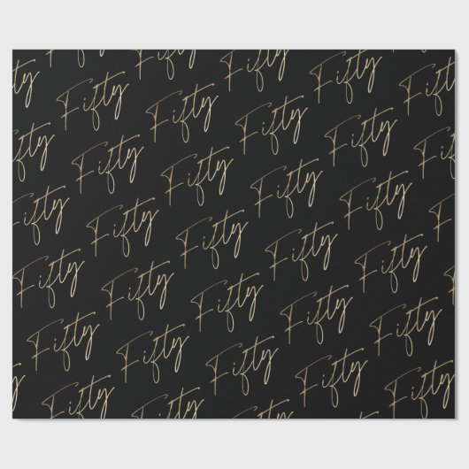Modern Goud Script 50ste verjaardagsfeestje Cadeaupapier (Vlak)
