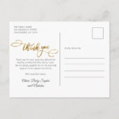 Modern Goud Script Baby Fotocollage Dank u Briefkaart (Achterkant)