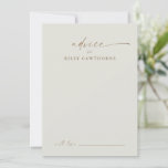 Modern Goud Script Boho Bruiloft Advies Kaart<br><div class="desc">Modern Goud Script Boho Bruiloft Advies Kaart. Klik op de personaliseerknop om dit ontwerp aan te passen.</div>