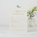 Modern Goud Script Boho Bruiloft Advies Kaart<br><div class="desc">Modern Goud Script Boho Bruiloft Advies Kaart. Klik op de personaliseerknop om dit ontwerp aan te passen.</div>