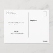 Modern Goud Script Custom 3 foto Baby Briefkaart (Achterkant)