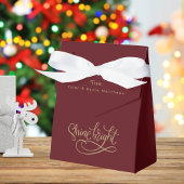 Modern Goud Script Eenvoudig Elegant Wijn Rood Bedankdoosjes