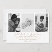 Modern Goud Script Familie Baby Foto Doop Kaart (Voorkant)