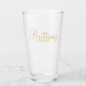 Modern Goud Script Gepersonaliseerde bruidsmeisjes Glas (Voorkant)
