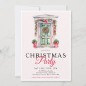 Modern Goud Script Kerstdeur Partij Kaart (Voorkant)