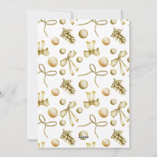 Modern Goud Script Kerstmis Feestdagenkaart (Achterkant)