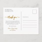 Modern Goud Script Pasgeboren Fotocollage Dank u Briefkaart (Achterkant)