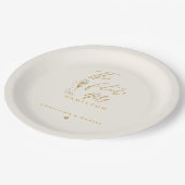 Modern Goud Script Typografie Bruiloft Papieren Bordje (Gekanteld)