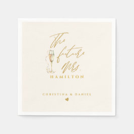 Modern Goud Script Typografie Bruiloft Servet