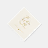 Modern Goud Script Typografie Bruiloft Servet (Hoek)