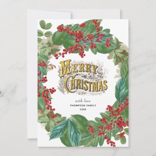 Modern Goud Script Vakantie Vrolijk Kerstfeest Kaa Feestdagenkaart (Voorkant)