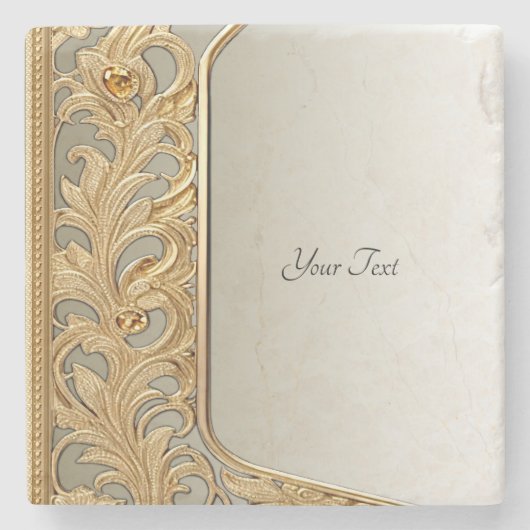 Modern Goud  Steen Onderzetter (Voorkant)