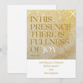 Modern Goud Stof Psalm Kerstvakantie  Feestdagenkaart (Voorkant / Achterkant)