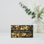 Modern goud subtiel glitter bokeh | VISITEKAARTJE (Staand voorkant)
