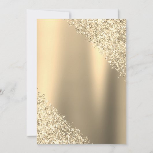 Modern Goud Sweet 16 Glitter Party Kaart (Achterkant)