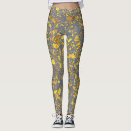 Modern goud terrazzo patroon leggings