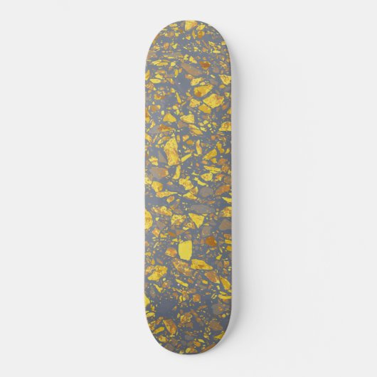 Modern goud terrazzo patroon persoonlijk skateboard (Voorkant)