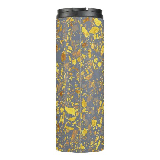 Modern goud terrazzo patroon thermosbeker (Achterkant)