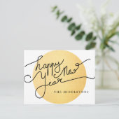 Modern Goud Textuur Patroon Gelukkig Nieuwjaar Scr Feestdagenkaart (Staand voorkant)