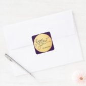 Modern Goud Textuur Patroon Gelukkig Nieuwjaar Scr Vierkante Sticker (Envelop)