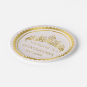 Modern, goud Tiara Quinceanera Papieren Bordje (Gekanteld)