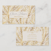 Modern goud tropisch blad groen visitekaartje (Voorkant / Achterkant)