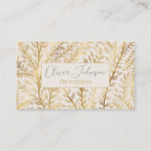 Modern goud tropisch blad groen visitekaartje (Voorkant)