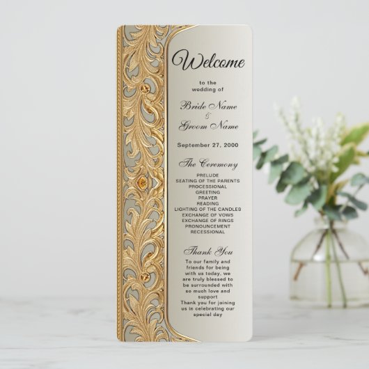 Modern Goud  Trouwprogramma Programmakaart