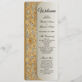 Modern Goud Trouwprogramma Programmakaart