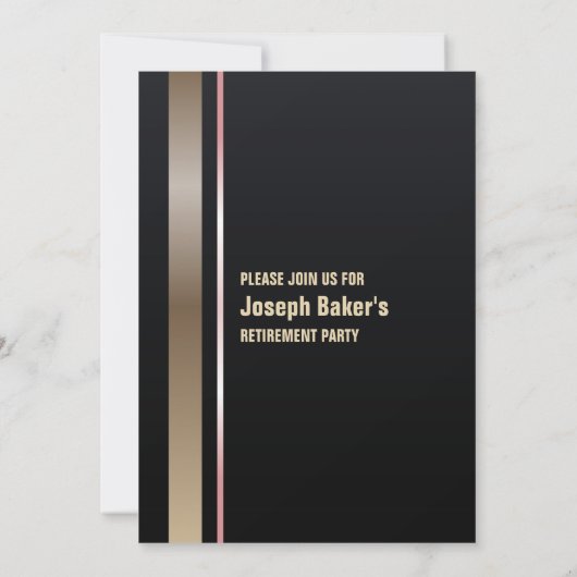 Modern Goud Type Pensioen Partij Kaart (Achterkant)