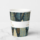 Modern Goud Vakantie Bos Vrolijk Kerstfeest Papieren Bekers (Rechts)