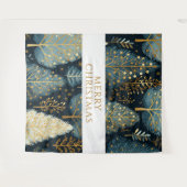 Modern Goud Vakantie Bos Vrolijk Kerstfeest Wandkleed (Voorkant (horizontaal))