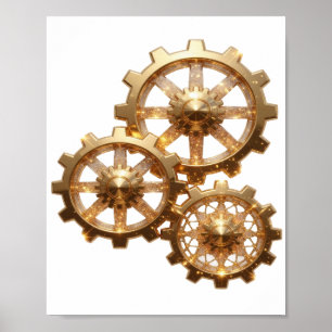 Modern Goud VERSNELLINGEN VAN RIJKDOM Poster