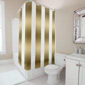 Modern Goud Verticaal Streepjespatroon Douchegordijn (In situ)