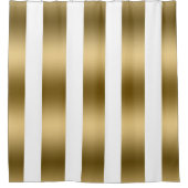 Modern Goud Verticaal Streepjespatroon Douchegordijn (Voorkant)