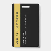 Modern Goud VIP All Access Pass Evenement ID Badge (Achterkant)