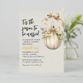 Modern Goud Vrijgezellenfeest | Kerstversieringen Folie Uitnodiging (Staand Voorkant)