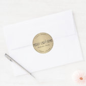 MODERN GOUD VROLIJK KERSTMIS VAKANTIEADRES RONDE STICKER (Envelop)