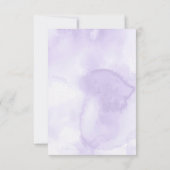 Modern Goud & Waterverf Lavendel Bloemen Bruiloft RSVP Kaartje (Achterkant)