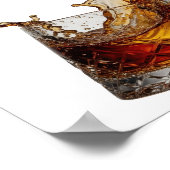 Modern Goud WHISKY SPLASH Poster (Hoek)