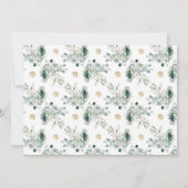 Modern Goud Winter Groen Religieuze Kerstmis Feestdagenkaart (Achterkant)