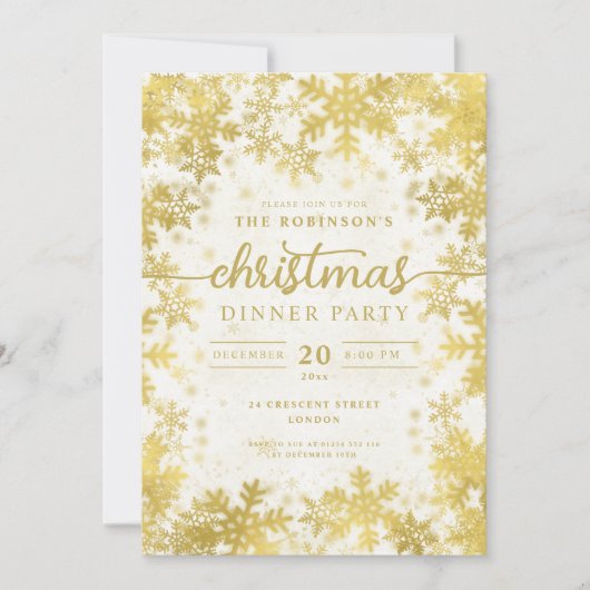 Modern Goud Winter Wonderland Kerstfeest Kaart (Voorkant)