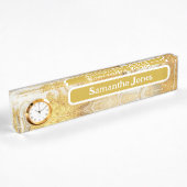 Modern goud & wit agaat geode monogram | naambordje