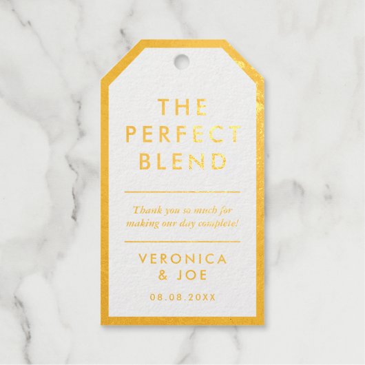 Modern goud & wit De perfecte mix Cadeaulabels (Voorkant)