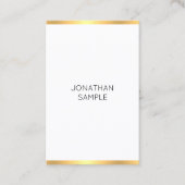 Modern Goud Wit Eenvoudige Elegante Sjabloon Trend Visitekaartje (Voorkant)