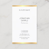 Modern Goud Wit Eenvoudige Elegante Sjabloon Trend Visitekaartje (Achterkant)