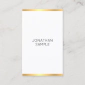 Modern Goud Wit Eenvoudige Elegante Sjabloon Trend Visitekaartje (Voorkant)