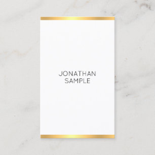 Modern Goud Wit Eenvoudige Elegante Sjabloon Trend Visitekaartje