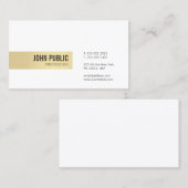 Modern Goud Wit Eenvoudige Sjabloon Professioneel Visitekaartje (Voorkant / Achterkant)